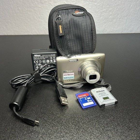 Nikon Other - Nikon COOLPIX S3100 14MP Digital Camera 5x Zoom 8GB SD Battery Charger Tested